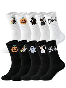 1/5/10 Pairs Unisex Halloween Socks, Comfortable Casual Home Socks, Fitness Sports Socks - Multicolor - View 19
