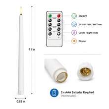 Flameless Flickering Taper Candles With Remote Control Timer, Battery Operated (Batteries Not Included), Long-Lasting, Perfect For Party And Creative Craft Decoration, Suitable For Party, Wedding, Holiday And Home Decor - Multicolor - View 8