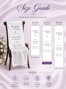 Custom Silk Memorial Chair Sign, Custom Wedding Memorial Chair Sign, Deep Remembrance Reserved Banner, Personalized Fabric Reserved Sign For Ceremony, Family Tribute Banner, Love Memory Memorial Sign, Wedding Decoration Gift - Multicolor - View 8