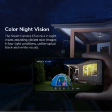 Microwear E5 Camera, WiFi, Bluetooth, Two-Way Audio, Night Vision, Motion Detection, 4MP, Smart Home Camera, Indoor/Outdoor. - White - View 11
