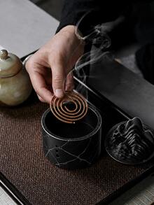 1件白色大理石紋山形香爐，禪意香圈架，煙山桌面裝飾，適合冥想與放鬆 - 彩色 - 查看 4