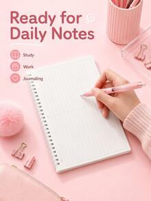1pc This Planner Features Two-Page Layouts (Lined And Gridded), Color-Blocked Separation, And Includes A Title Section, Content Area, And Notes Section. It Is Spiral-Bound And Suitable For Student Class Notes And School Office Supplies. - Multiple Styles - View 3