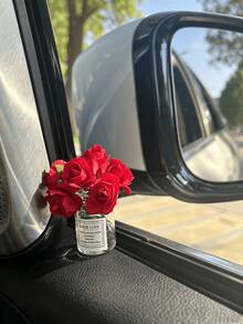 Exquisite Craftsmanship Mini Rose Car Interior Ornament - Pink Rose Car Dashboard Decoration - A - View 5