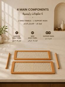 1 cái kệ lưu trữ mặt bàn gỗ 2 tầng với khay đục lỗ và 2 cột đỡ, giá đựng cốc và ly nhỏ gọn cho mặt bếp, trạm cà phê, bàn trang điểm phòng tắm, bàn trang điểm, bàn làm việc và sắp xếp đồ dùng trong nhà, không bao gồm các vật phẩm trưng bày - Nhiều màu - Xem 4
