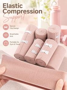 Premium Elastic Compression Bandage – High-Compression Wrap With Extra Clips; Suitable For Sports, Wrists, Ankles, And Feet. Durable Polyester Construction; Ideal For Wrist Wraps, Ankle Support, And Outdoor Activities. - Multicolor - View 2