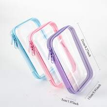 3pcs Transparent Zipper Storage Boxes With Lids, Clear Organizer Boxes, Durable Travel And Electronic Device Storage, Durable Plastic Organizer Boxes, Suitable For Craft Materials, Hair Ties, Hair Accessories, Jewelry Organization And Storage, For Home Decor, Craft Room, Office - White - View 5