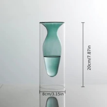 1pc Classic Geometric Glass Vase - Multi-Functional Transparent Vase, Suitable For Home Fragrance, Aromatherapy, Hydroponics, Floral Arrangement, Living Room And Office Decor - Ideal For Christmas, Halloween, Easter, Thanksgiving - Vase - View 3