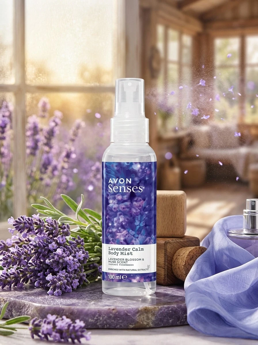 Avon Senses Lavender Calm Body Mist 100 Ml – Body Mist, Calming, For Women, Lavender Blossom, Purple, Lavender, Suitable For Post-Shower Routine - Lavender Calm - View 1