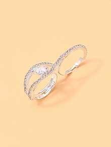 STONEFANS 1pc Hollow Horse Eye Ring For Women, Niche Design, Light Luxury High-End Twisted Rhinestone Ring, Exquisite Hand Jewelry - Eyelet - View 8