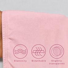 Women's Solid Color 2 Pieces Shorts Set, Long Sleeve Ruched Square Neck Cropped Top, Dating And Vacation Elegant Pink - Pink - View 6