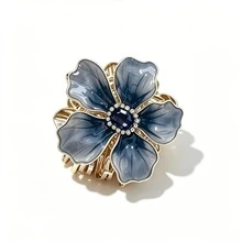 1pc Vintage Purple Flower Rhinestone Hair Clip, Elegant French Style Hair Accessory For Women, Sweet Elegant For Banquet, Date, Wedding And Daily Styling - Multicolor - View 9