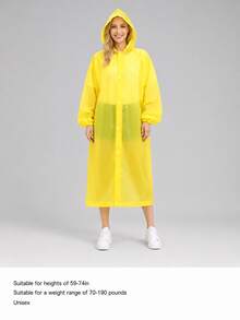 Adult Unisex Thickened EVA Reusable Raincoat With Hood And Drawstring, Long Style, Suitable For Outdoor Camping And Hiking - Multicolor - View 12