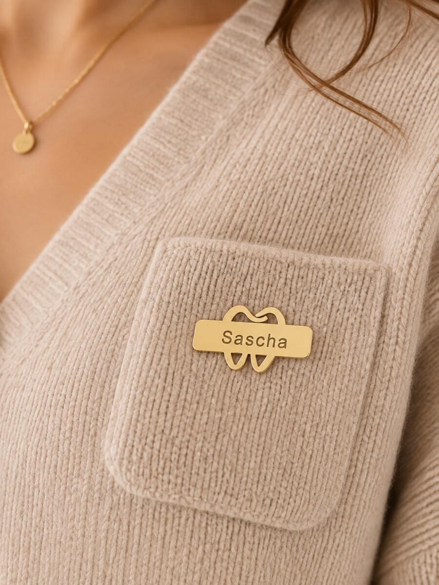 Customized Tooth Name Pin, Personalized Tooth Name Brooch Pin, Personalized Jewelry, Perfect For Everyday Wear Or Special Occasions - Multi-color 1 - View 1