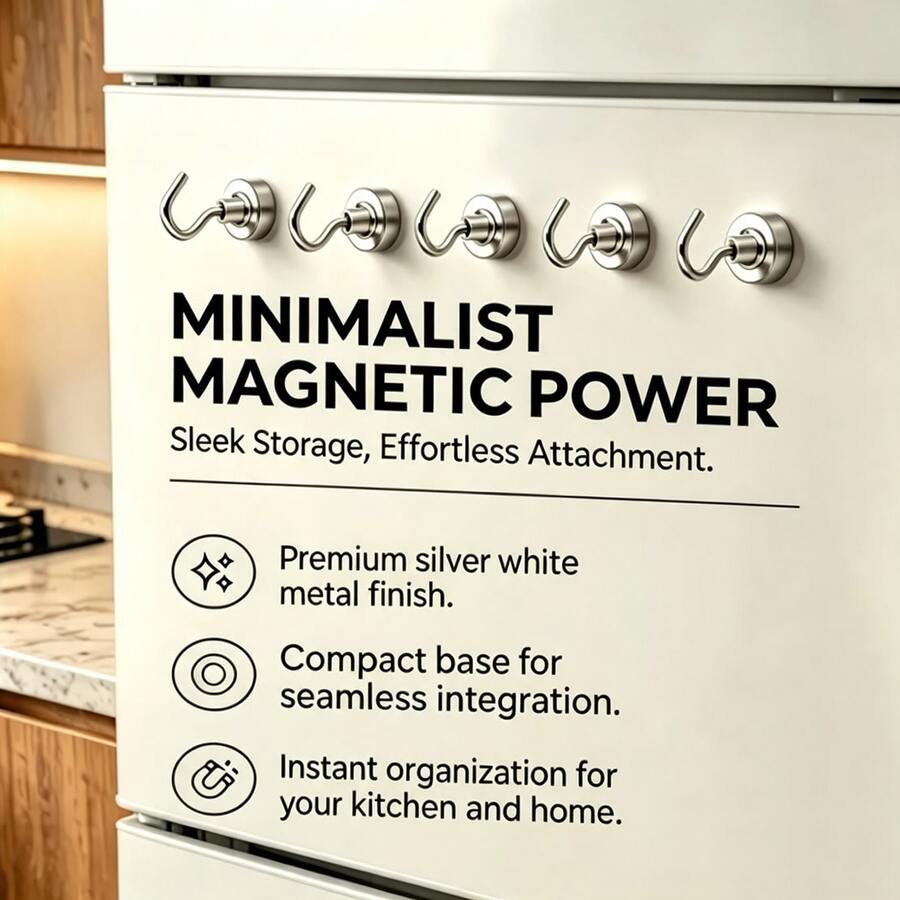 2026 New Modern Style 10 Pack Premium Thickened Wear-Resistant Metal Fridge Hooks, Multi-Scene Storage Organizer For Home Kitchen Office Garage, Sturdy Durable Practical Daily Sorting Gadget Multipurpose Household Space Arrangement Holiday Gift2 - Silver - View 1