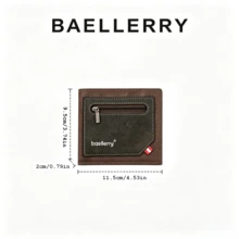 Baellerry Men's Short PU Wallet Business Colorblock Zipper Coin Purse Multi-Card Slot Wallet - Multicolor - View 3