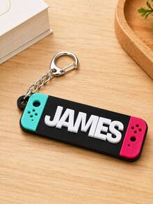 Customized Game Console Name Keychain, Personalized Letter Key Chain, Gamer Style Bag Charm, Customized Keychain, Customizable Name Gamer Gift - Multicolor - View 4