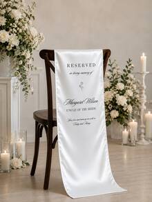 Custom Silk Memorial Chair Sign, Custom Wedding Memorial Chair Sign, Deep Remembrance Reserved Banner, Personalized Fabric Reserved Sign For Ceremony, Family Tribute Banner, Love Memory Memorial Sign, Wedding Decoration Gift - Multicolor - View 5