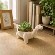 1PC Cute 3D Printed Dinosaur Flowerpot Decoration Desktop Decor Mini Flower Pot Potted Plant Plant Planting Container Balcony - A - View 10