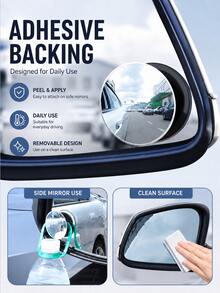 2pcs/4pcs Car Blind Spot Mirror, High-Definition Real Glass Rearview Mirror, Waterproof Wear-Resistant Adjustable Angle Mirror Sticker, Suitable For Most Car Side Mirrors, Reverse Observation, Lane Change Assistance And Daily Driving Field Of View Supplement - A - View 3