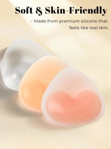 1 Pair Of Soft Silicone Breast Pads (30 Nipple Covers Included), Skin-Friendly And Comfortable, Suitable For Wearing With Exposed Skin. - Multicolor - View 4