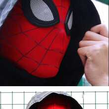 Disney Super Hero Spandex Cosplay Hood, Spider‑Themed Full Face Mask Head Cover, Elastic Fabric Helmet For Party Costume Dress‑Up - One Size Fits All - View 4