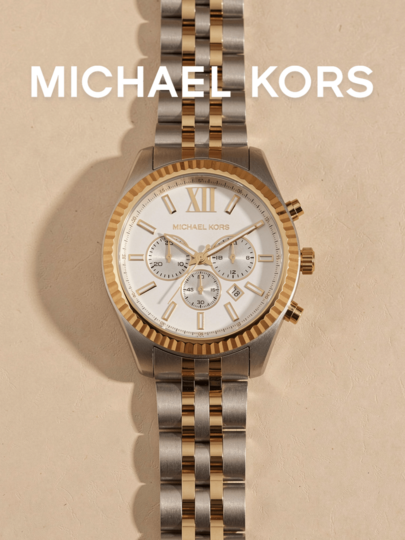 Michael Kors Men's Multifunction Quartz Watch Two‑Tone Steel Bracelet Gold Fluted Bezel Roman Numeral Subdials For Business Meeting Anniversary Birthday Gift