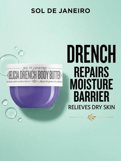Sol de Janeiro Delícia Drench Body Butter 75 Ml – Body Butter, Ultra-Rich, For Dry Skin, Velvet Plum, Purple, Bacuri Butter, Suitable For Post-Shower Routine