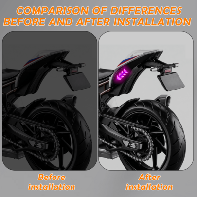 1pc Motorcycle Herringbone Turn Light, Pink Glow, Integrated Running & Turn Signal, Multi-Mode Festive Lighting For Female Riders.