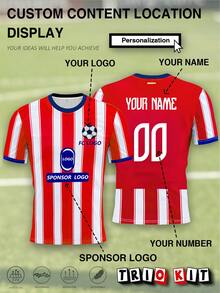 Personalized Custom Madrid Men's Football Jersey & Youth Lightweight Soft & Match, Competition, Casual Wear & Gift & Spain - Red - View 2