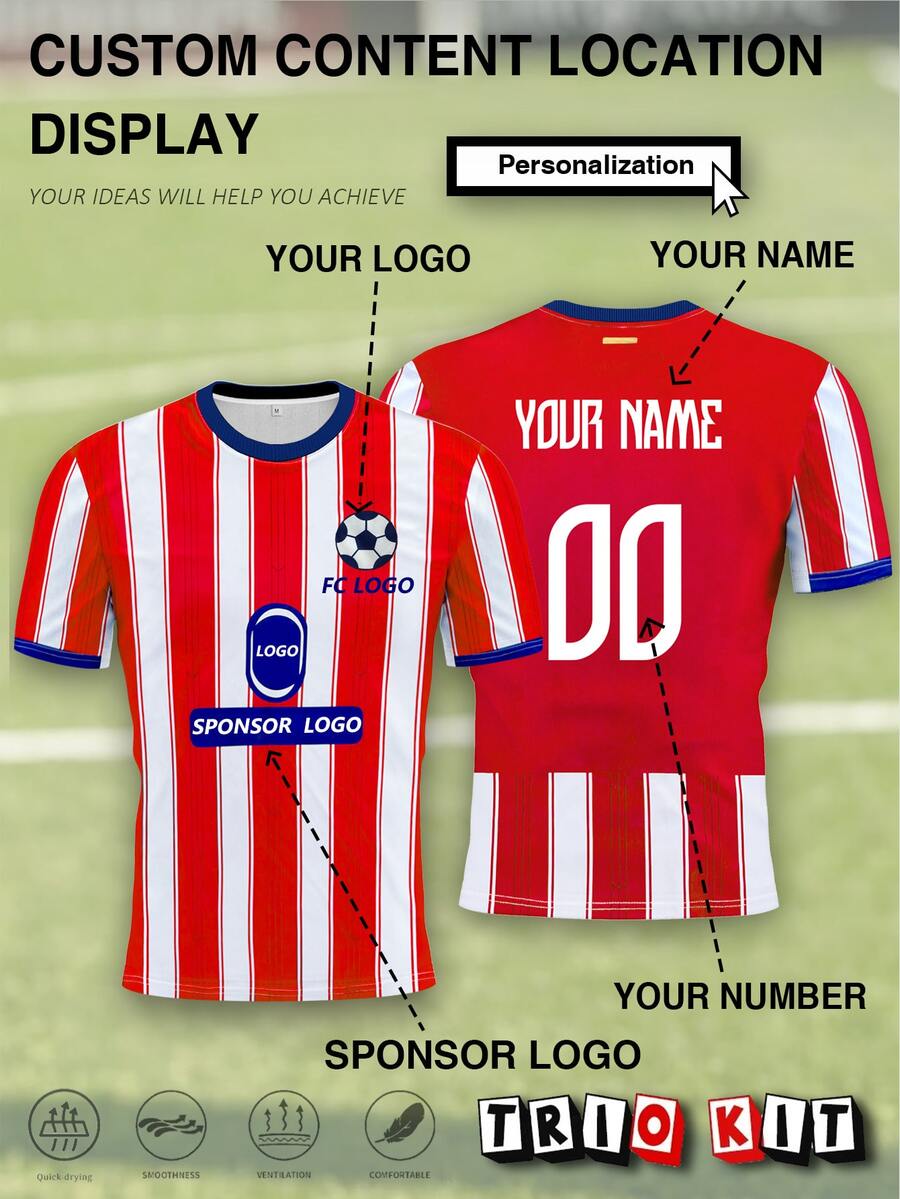 Personalized Custom Madrid Men's Football Jersey & Youth Lightweight Soft & Match, Competition, Casual Wear & Gift & Spain