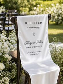 Custom Silk Memorial Chair Sign, Custom Wedding Memorial Chair Sign, Deep Remembrance Reserved Banner, Personalized Fabric Reserved Sign For Ceremony, Family Tribute Banner, Love Memory Memorial Sign, Wedding Decoration Gift - Multicolor - View 6