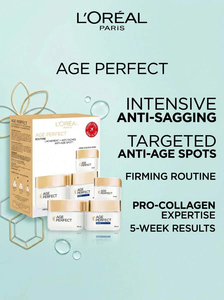 L’Oreal Paris Age Perfect Skin Care Gift Set – Skincare Kit, Anti-Aging, For Mature Skin, Calcium, Suitable For Daily Skincare Routine - White - View 1