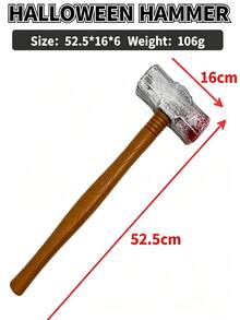1PC Halloween Costume Prop Fake Manual Tools Hammer Wrench Crowbar Pipe, Blood Stains Are Manually Sprayed, May Slightly Differ From The Image, Please Do Not Purchase If You Mind - Multicolor - View 8