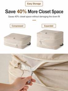 Clothing Storage Bag Set, Large Capacity Compression Storage Boxes, Suitable For Down Jackets, Clothes, Bedding And Bed Linens, Foldable Luggage Packing Cubes, With Zipper Handles, Travel Essentials, Closet Storage, Home Storage, Vacation Packing Set - Multicolor - View 11