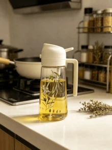 1pc Portable Olive Oil Spray & Pour Bottle, 2-In-1 Automatic Flip Lid Oil Bottle With Kitchen Sprayer, Plastic Oil Bottle For Cooking, Grilling, Air Fryer, Baking, Salad - View 14