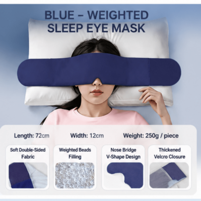 Máscara de ojos con peso para dormir – Cubierta de ojos con presión suave y bloqueo de luz, comodidad suave para un sueño reparador