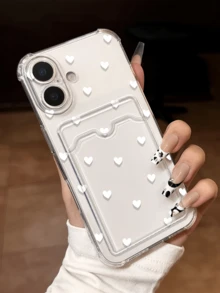 1pc Card Holder Transparent Personalized Minimalist Anti-Drop Soft TPU Fashion Phone Case Full Coverage Anti-Fouling Protective Shell Compatible With Apple 18 17 16 15 14 13 12 11 Pro Max Air - Multicolor - View 4