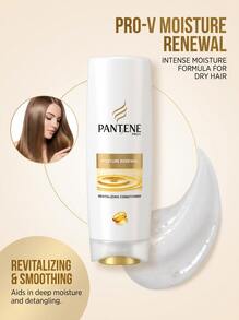 Pantene Moisture Renewal Revitalizing Conditioner 13.5oz/400ml – Conditioner, Deep Hydration, For Dry Hair, Fresh Scent, Pro-V Nutrient Blend, Suitable For Daily Shower Routine - Multicolor - View 1
