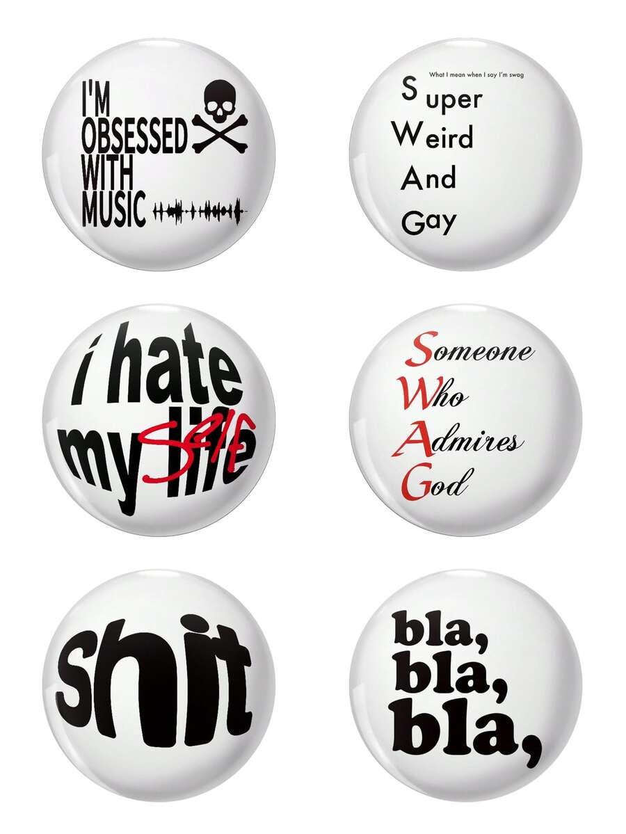 Funny Pattern Badge Brooch, Women's Badge, Pin Brooch, Bag Pendant, Clothing Accessory, Interesting Gift For Friends - Round - View 1