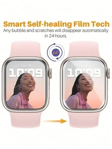 4pcs Transparent Hydrogel Screen Protector Film Anti-Scratch Soft Film Suitable For 38/40/41/42/44/45/49/46mm Ultra/SE/8/7/6/5/4/3/2/1/11/10 Men Women Daily Watch Protection Essential Accessory - Clear - View 2