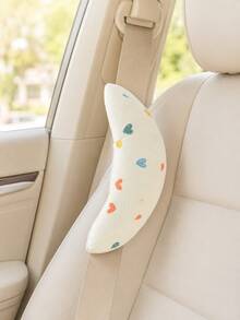 Car Seat Belt Shoulder Pad Moon-Shaped Soft Cushion, Soft Thick Neck Pillow, Cute Cartoon Rabbit Print Seat Belt Cover, Universal Car Interior Accessory, Suitable For Driving, Road Trips, SUV, Sedan - A - View 15