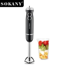 Máy trộn điện 2 trong 1 SOKANY, công suất cao 400W, điều khiển 2 tốc độ, tích hợp cốc đo, chất liệu thép không gỉ 304, phù hợp để đánh trứng, trộn thịt, làm thức ăn cho bé, ép nước trái cây, hoàn hảo cho gia đình, khách sạn, trộn thịt - màu đen - Xem 9
