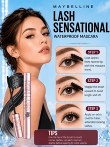Maybelline Sky High Volumizing Mascara #Classic Black 8.6ml, Long-Lasting Waterproof Smudge-Proof, Dual-Brush Design, 3-Step Easy Application, Suitable For Daily Commute - Maybelline High Curl Mascara (Classic Black) - View 10