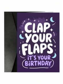 1pc Birthday Card, "Flap Your Wings" Humorous Birthday Card, Suitable For Birthday Celebration Party Gift, Thickened And Enlarged Envelope And Card - Multicolor - View 9