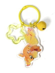 MY LITTLE PONY Collectible Cartoon Mermaid Pony Acrylic Keychain, Glitter Sequin Bag Charm Pendant With Bell And Star Frame, Multi-Functional Decorative Accessory For Handbags, Backpacks, Car Keys, Ideal Daily Gift Ornament - A - View 3