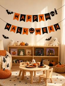 1 Set Halloween Bat Banner Garland Theme Party Banner Birthday Banner Baby Shower Decoration Props - Multicolor - View 6