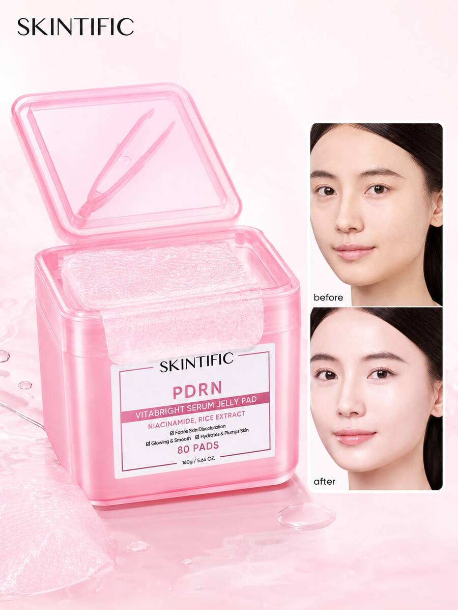 SKINTIFIC PDRN Vitabright Serum Jelly Pad | Pad Toner Pelembap Pencerah Instan 5 Menit untuk Kilau Alami - Hydrating - View 1