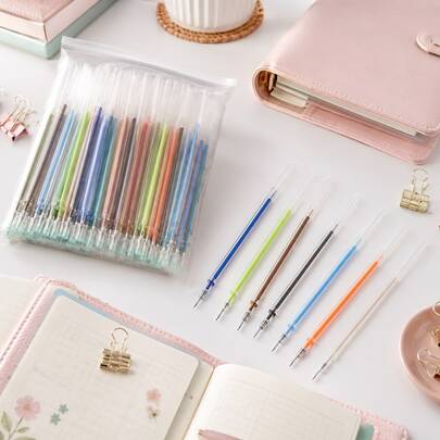 100 Pack Gel Pen Ink Refills, 100 Colors Gel Pens With  For Adult Coloring Books Drawing Doodling Art Markers Scrapbooking Journaling