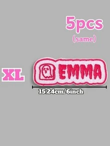 1/3/5pcs Customized Halloween Embroidered Name Patches, Personalized Name Labels For Clothing, Hats, Backpacks, Bridesmaid Name Tags, Text Patches For Lunch Boxes, Iron-On Name Labels, Customizable Aesthetic Apparel Decor - Multicolor 4 - View 14