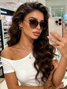 Fashion Vintage Tortoise Shell Glasses - Brown - View 1